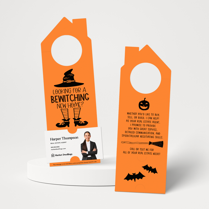Looking For A Bewitching New Home? | Halloween Door Hangers | 48-DH002 Door Hanger Market Dwellings CARROT  