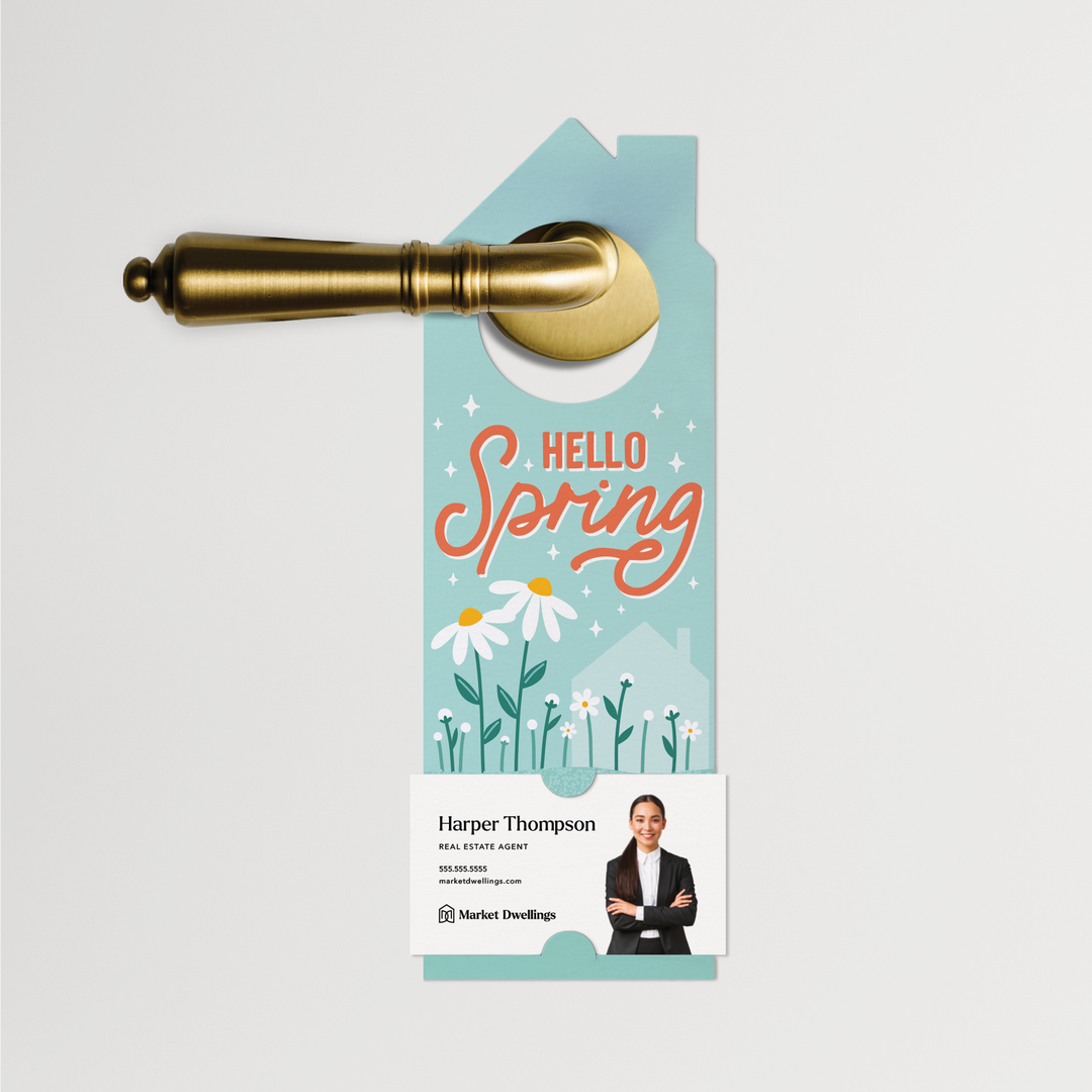 Hello Spring Maintenance Checklist. | Spring Door Hangers | 172-DH002-AB Door Hanger Market Dwellings   
