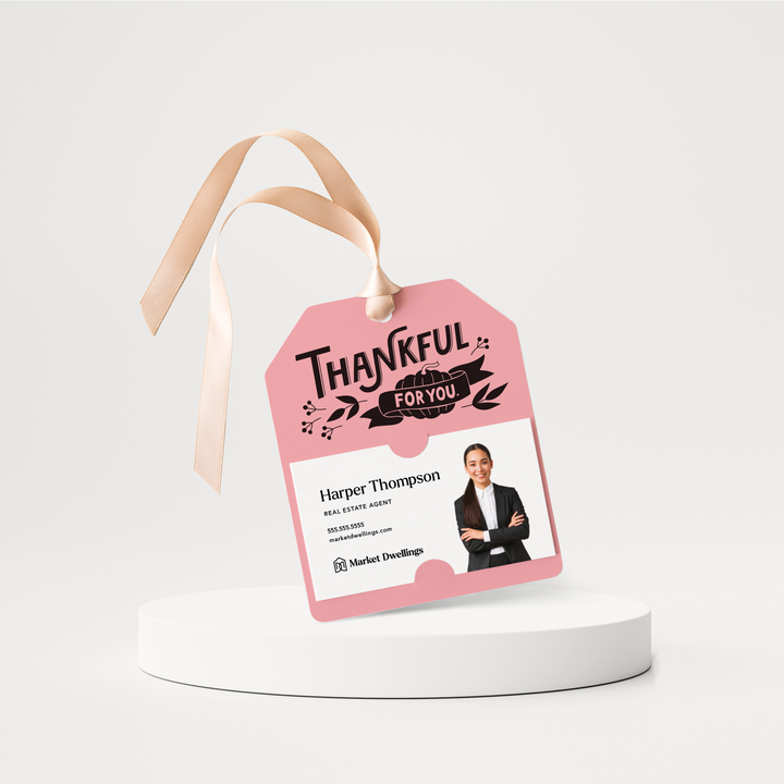 Thankful for you | Fall Thanksgiving Gift Tags | 147-GT001 Gift Tag Market Dwellings LIGHT PINK  