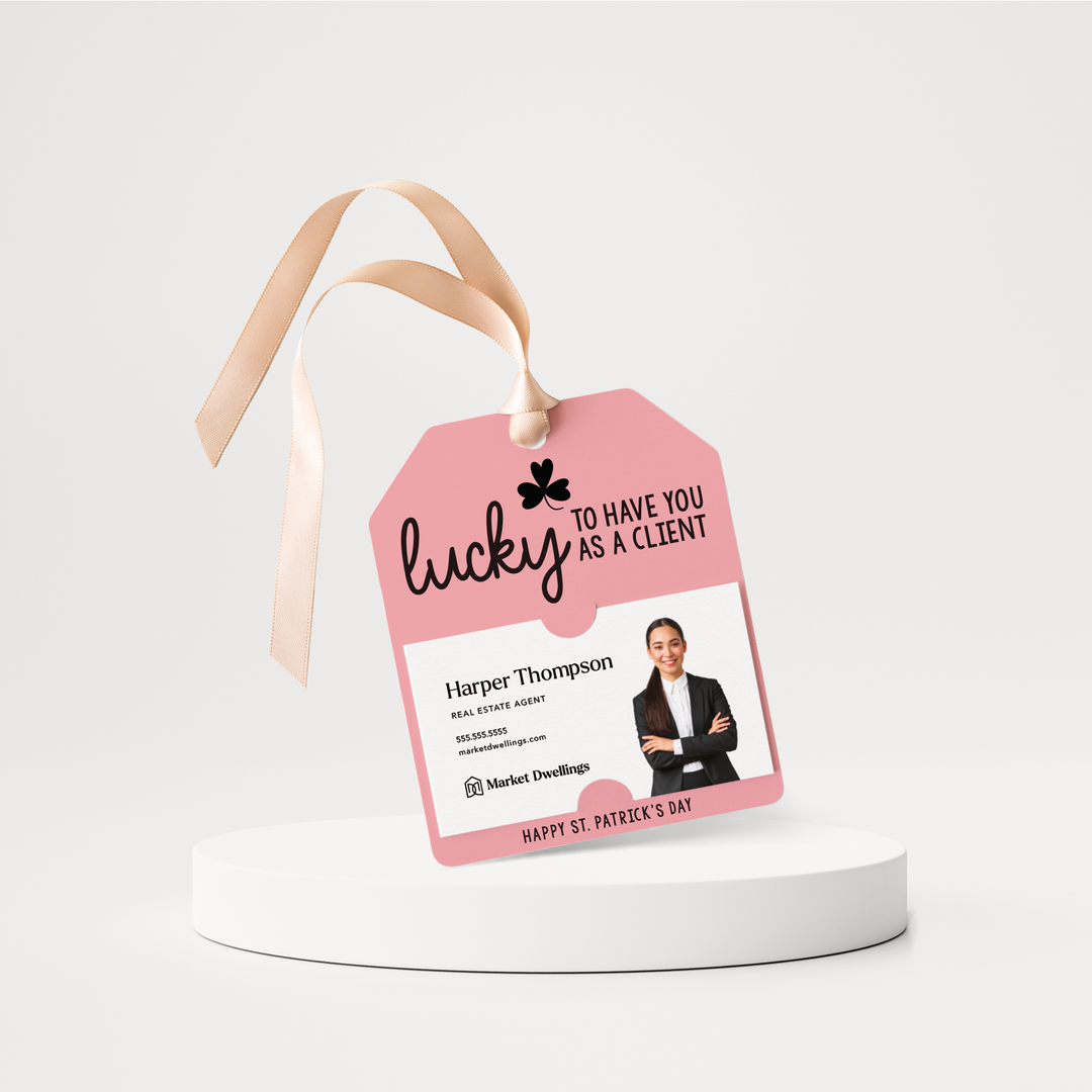 Lucky To Have You As A Client | St. Patrick's Day Pop By Gift Tags | SP2-GT001 Gift Tag Market Dwellings LIGHT PINK  