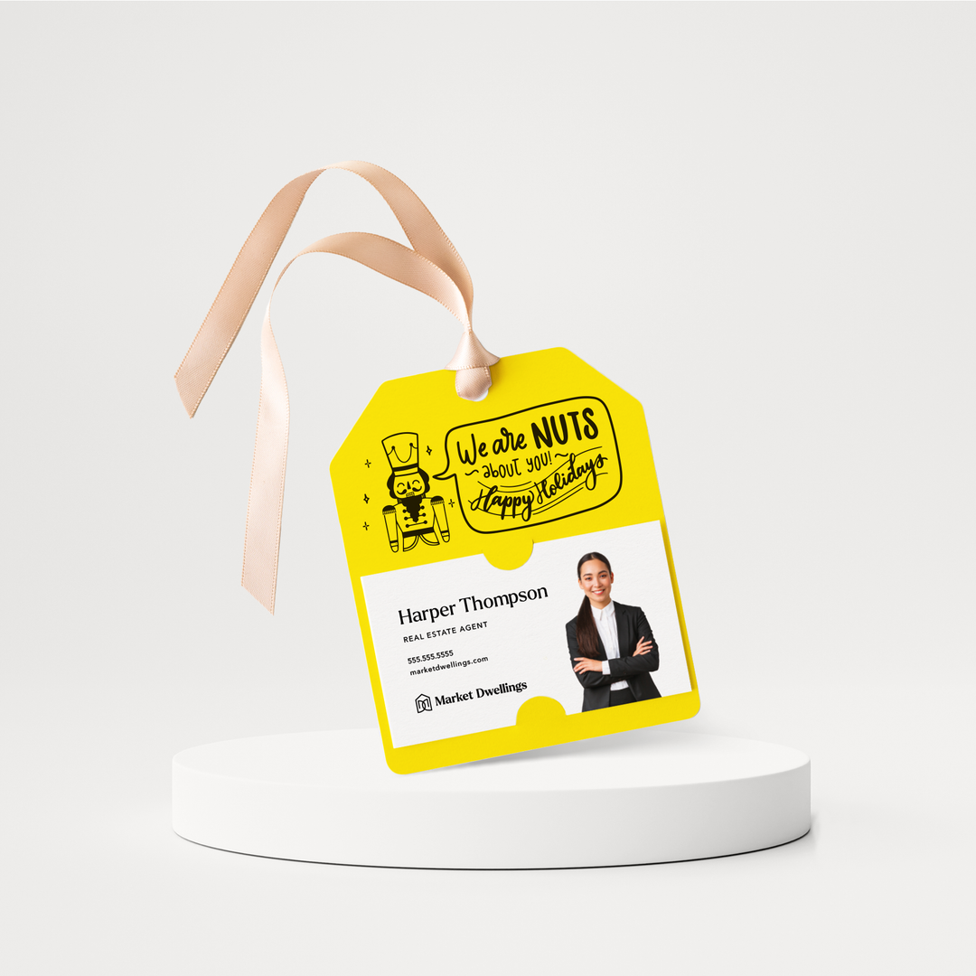 We are Nuts About You! Happy Holidays Pop By Gift Tags | 92-GT001 Gift Tag Market Dwellings LEMON  