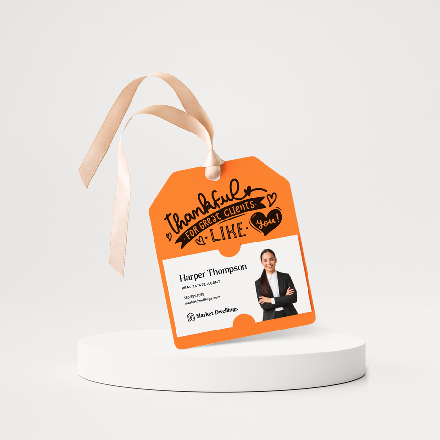 Thankful For Great Clients Like You | Pop By Gift Tags | 84-GT001 Gift Tag Market Dwellings CARROT  