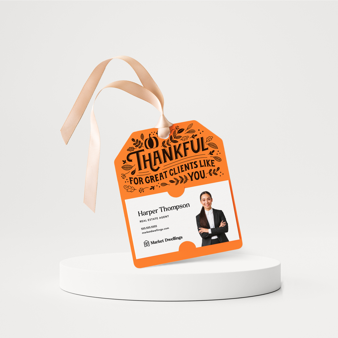 Thankful For Great Clients Like You | Thanksgiving Fall Gift Tags | 145-GT001 Gift Tag Market Dwellings CARROT  