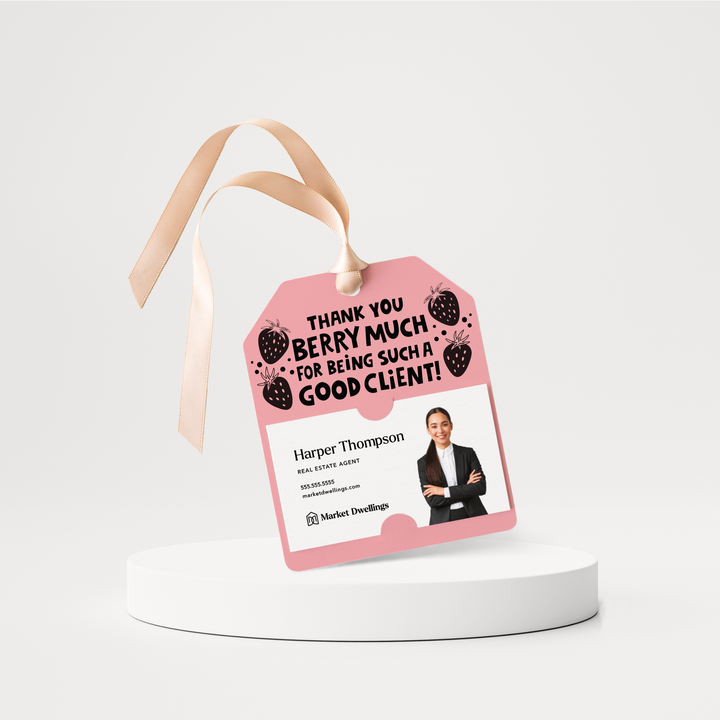 Thank You Berry Much For Being Such A Good Client! | Valentine's Day Gift Tags | 165-GT001 Gift Tag Market Dwellings LIGHT PINK  