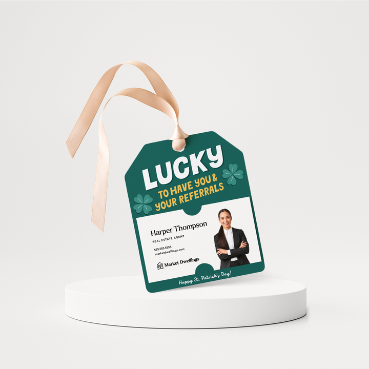 Lucky To Have You & Your Referrals | St. Patrick's Day Gift Tags | 172-GT001-AB Gift Tag Market Dwellings GREEN  