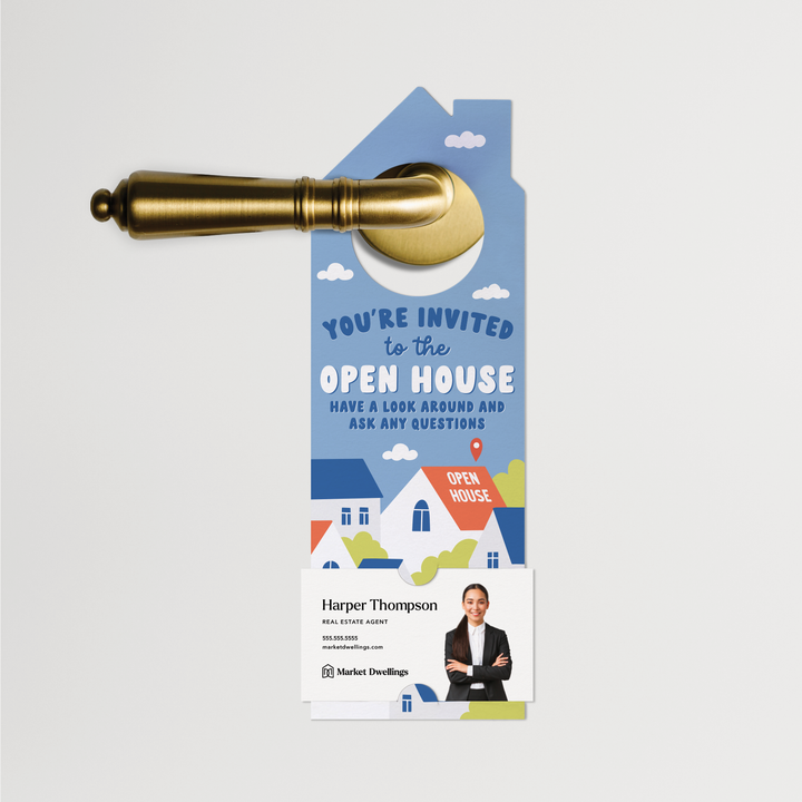 You're invited to the Open House | Door Hangers | 320-DH002 Door Hanger Market Dwellings   