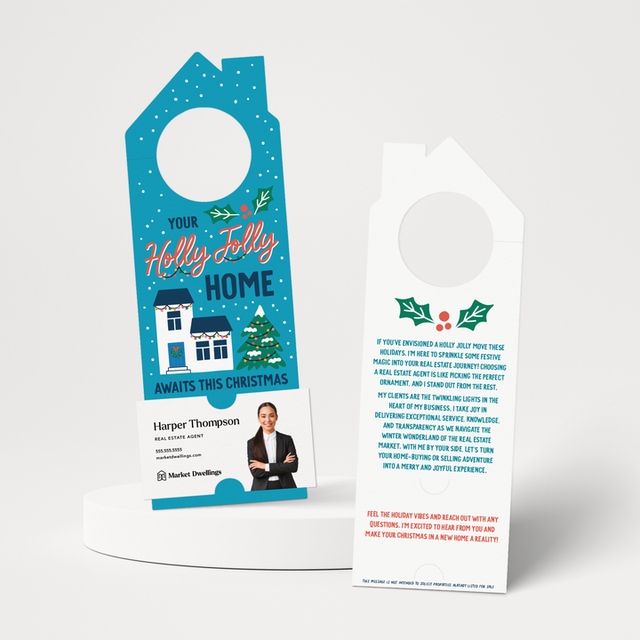Your Holly Jolly Home Awaits This Christmas  | Christmas Door Hangers | 312-DH002 Door Hanger Market Dwellings   