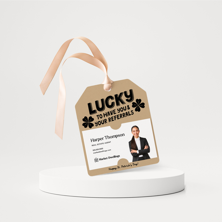 Lucky To Have You & Your Referrals | St. Patrick's Day Gift Tags | 173-GT001 Gift Tag Market Dwellings KRAFT  