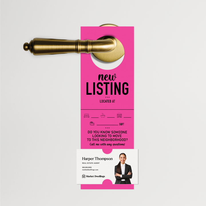 "New Listing" | Door Hanger | 13-DH001 Door Hanger Market Dwellings RAZZLE BERRY  
