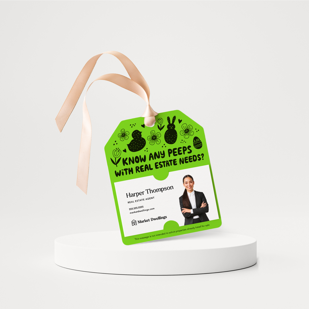 Know Any Peeps with Real Estate Needs Gift Tags | Spring | Pop By Gift Tags | S4-GT001 Gift Tag Market Dwellings GREEN APPLE  