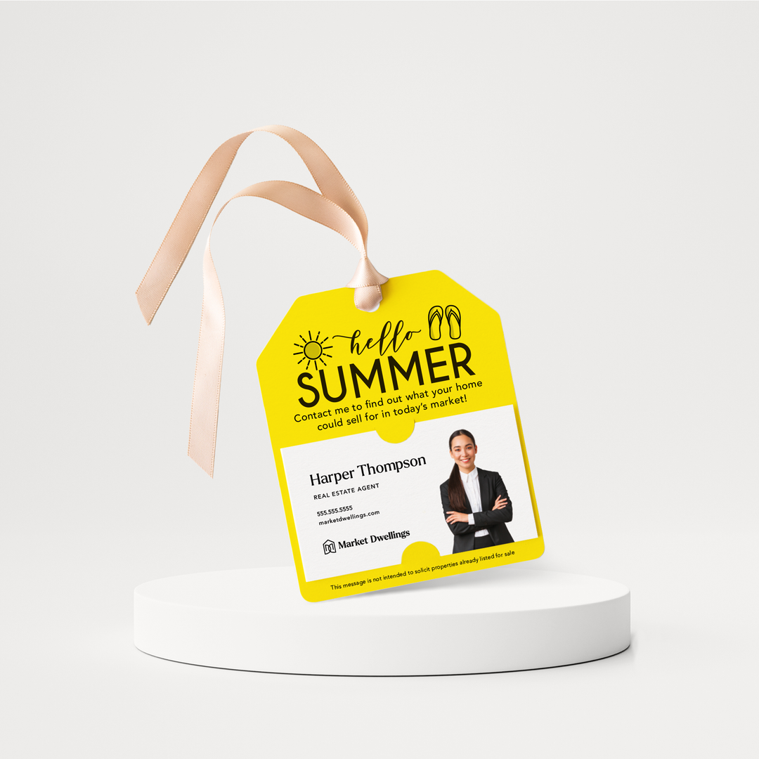 Hello Summer | Real Estate Pop By Gift Tags | 58-GT001 Gift Tag Market Dwellings LEMON  