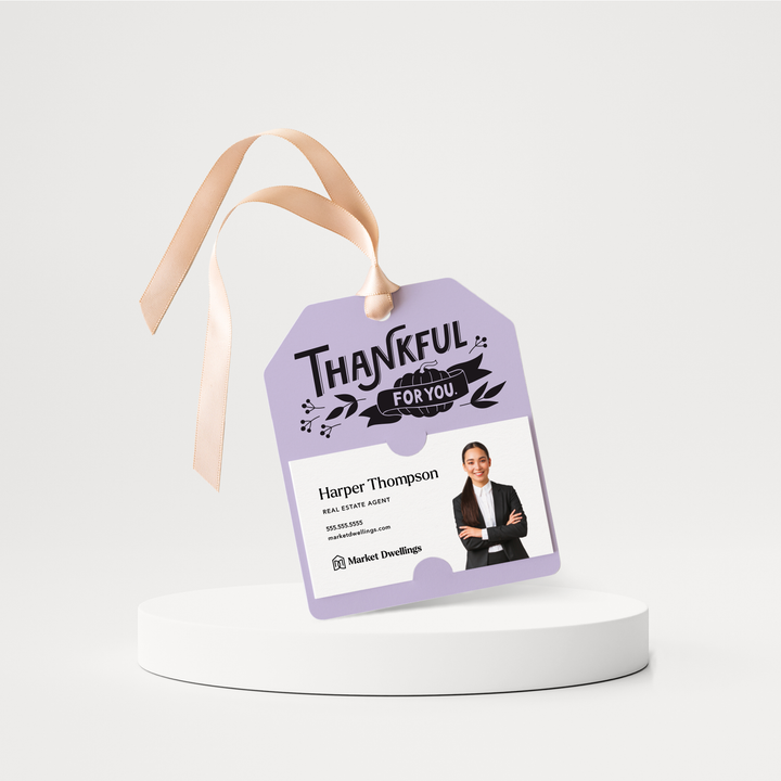 Thankful for you | Fall Thanksgiving Gift Tags | 147-GT001 Gift Tag Market Dwellings LIGHT PURPLE  