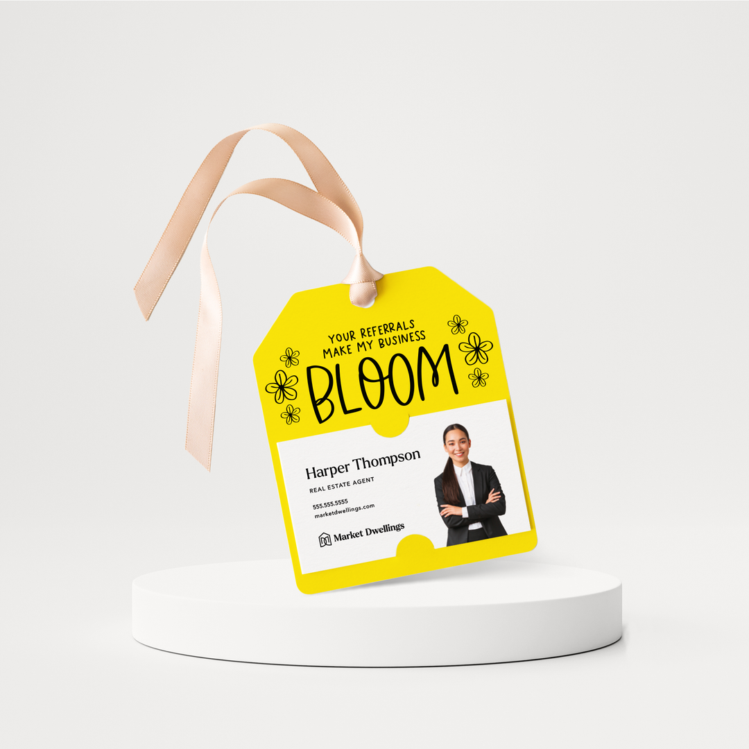 Your Referrals Make My Business Bloom | Pop By Gift Tags | 56-GT001 Gift Tag Market Dwellings LEMON  