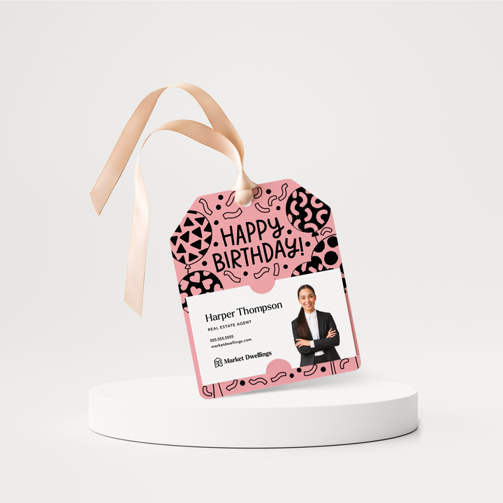 Happy Birthday! | Gift Tags | 190-GT001 Gift Tag Market Dwellings LIGHT PINK  