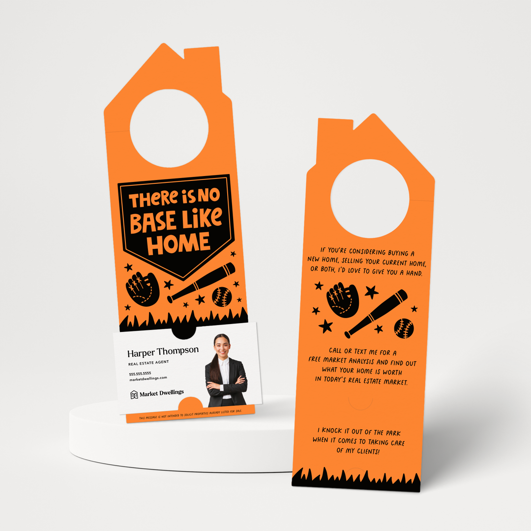 There Is No Base Like Home Door Hangers | Real Estate Baseball | 83-DH002 Door Hanger Market Dwellings CARROT  