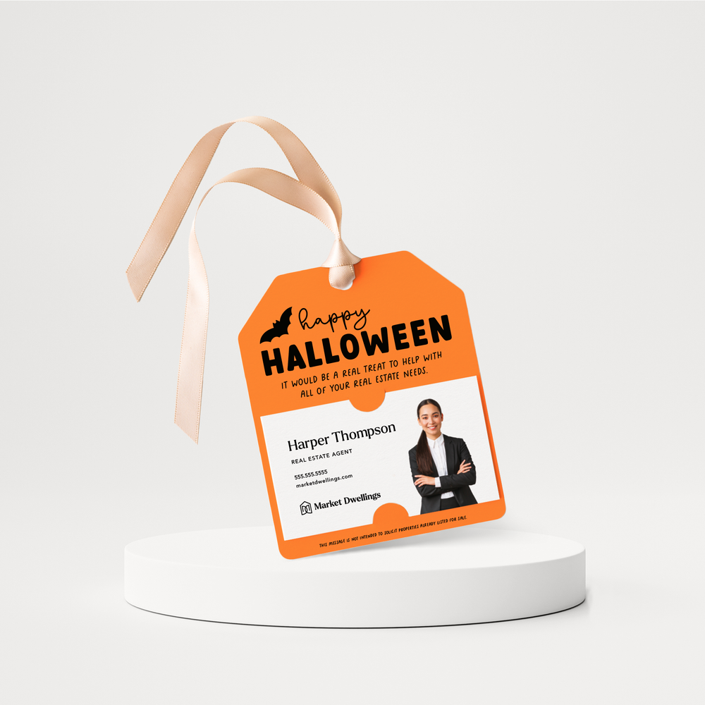 Happy Halloween | Real Estate Gift Tags | 140-GT001 Gift Tag Market Dwellings CARROT  
