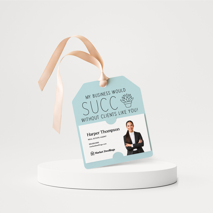 My Business Would Succ Without Clients Like You | Pop By Gift Tags | 18-GT001 Gift Tag Market Dwellings LIGHT BLUE  