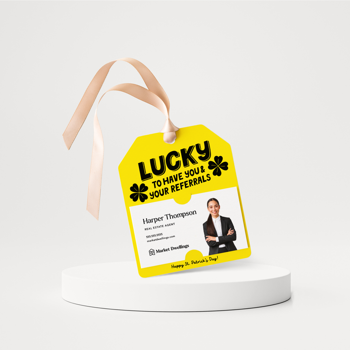 Lucky To Have You & Your Referrals | St. Patrick's Day Gift Tags | 173-GT001 Gift Tag Market Dwellings LEMON  