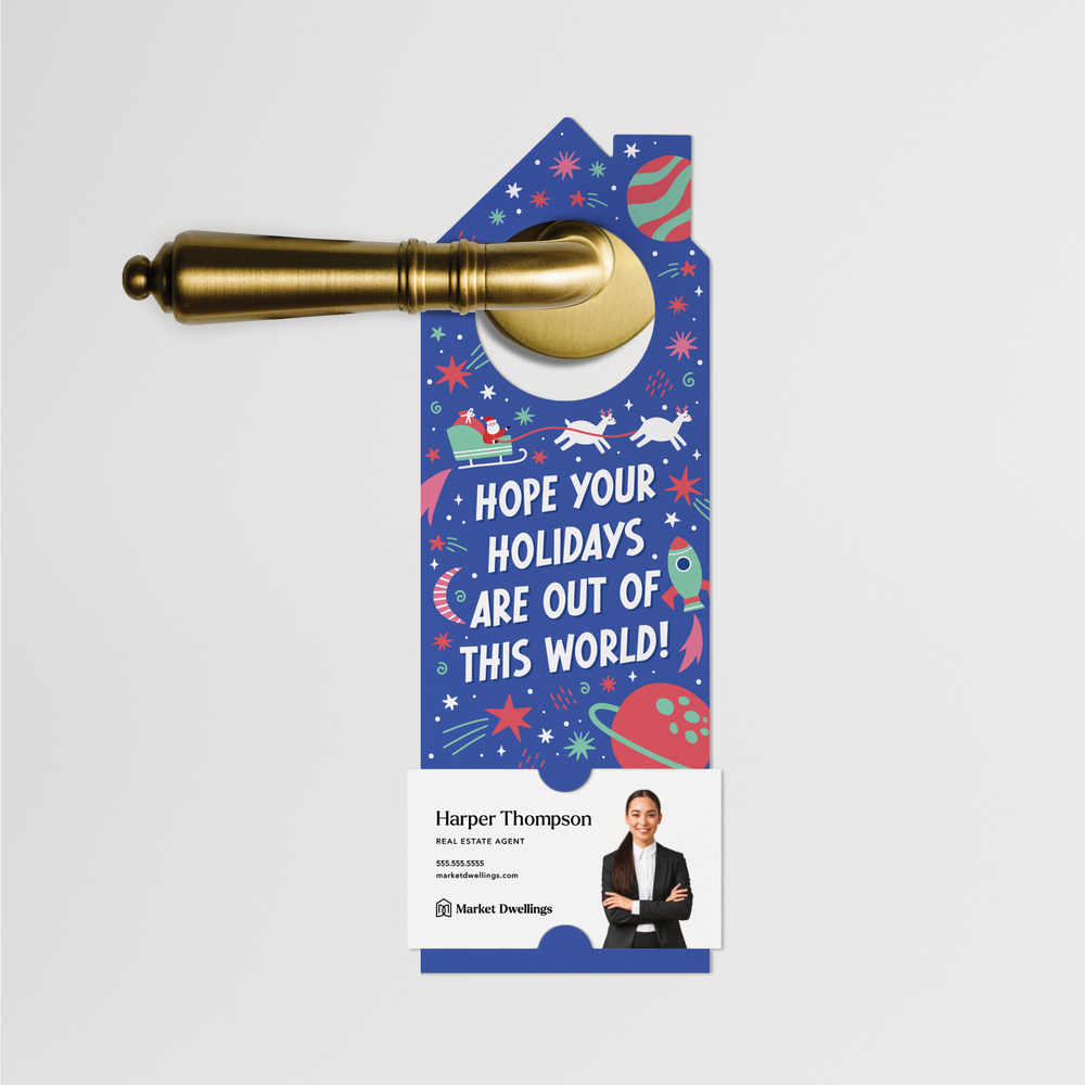 Hope your Christmas is out of this World!  | Christmas Door Hangers | 309-DH002 Door Hanger Market Dwellings   
