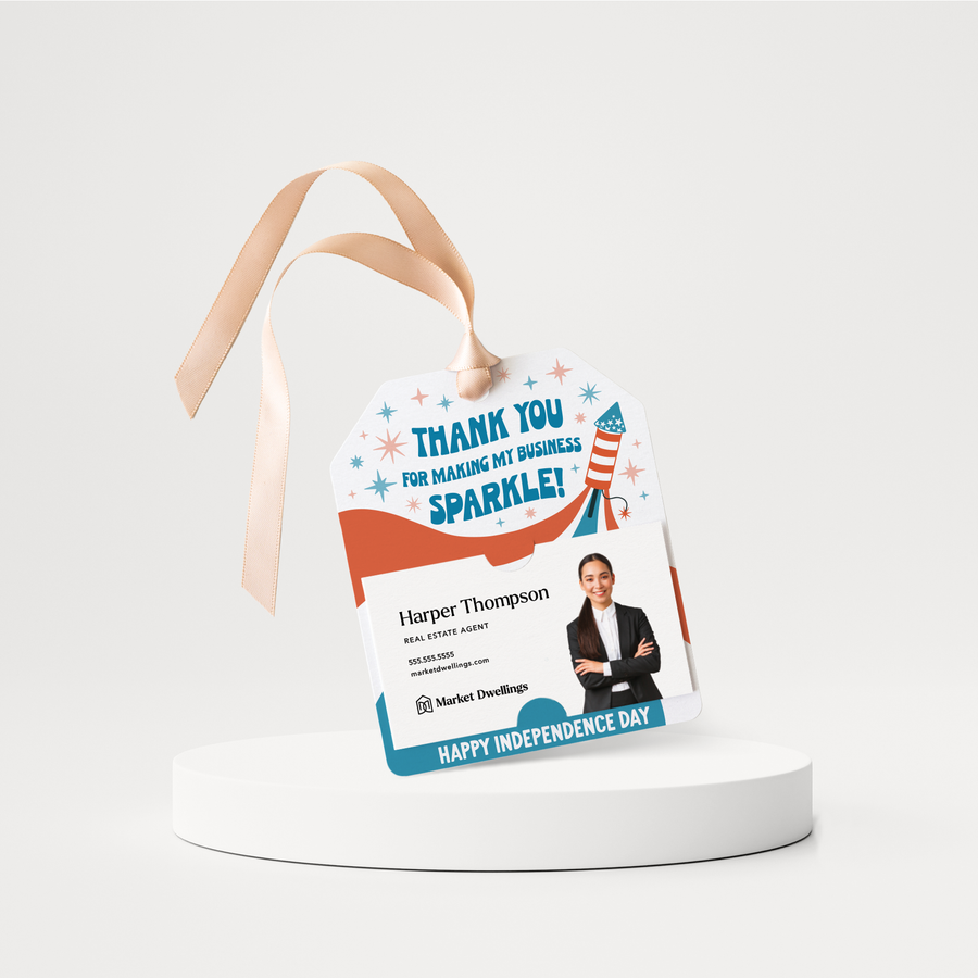 Thank You For Making My Business Sparkle! | 4th Of July Gift Tags | 216-GT001 Gift Tag Market Dwellings   