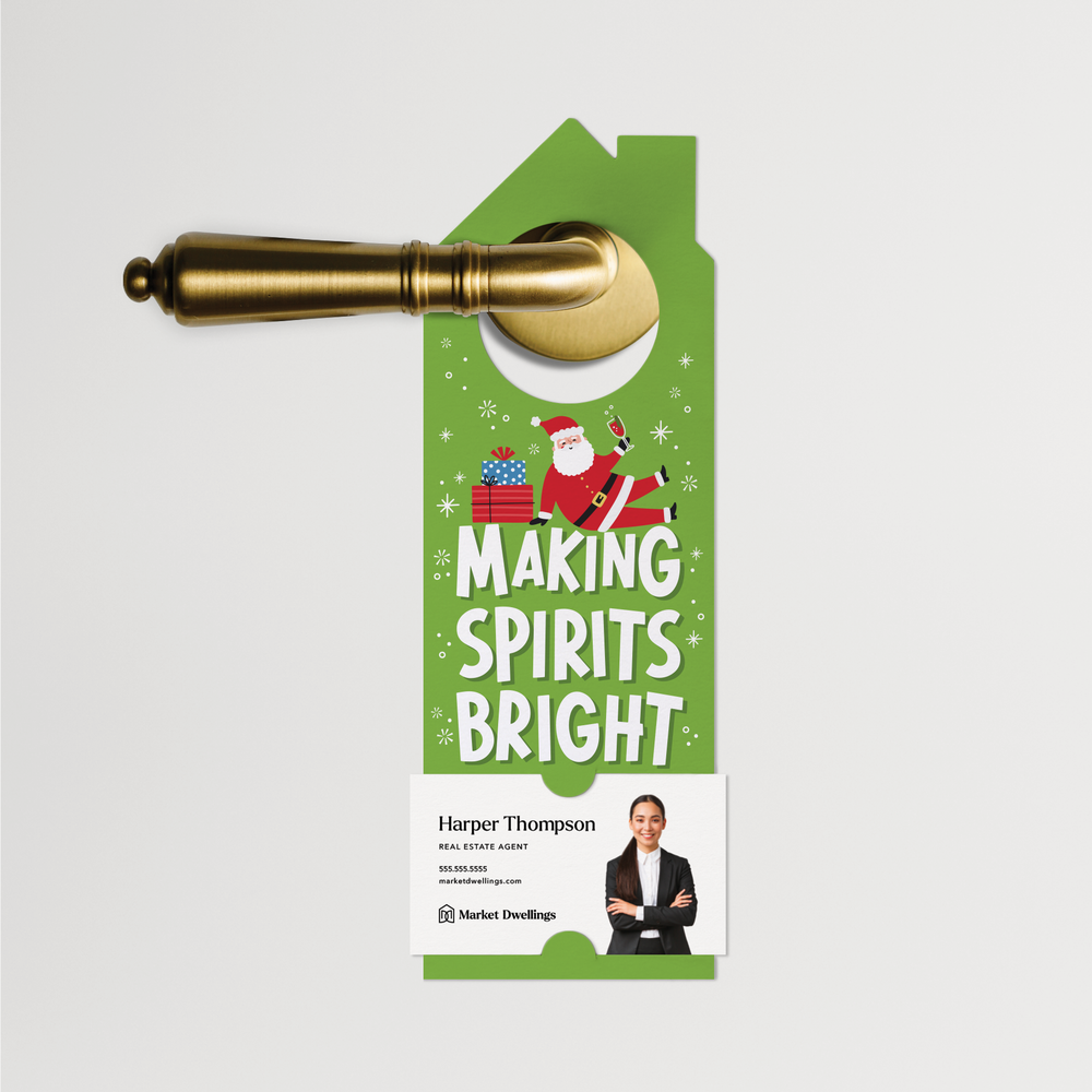 Making Spirits Bright | Christmas Door Hangers | 307-DH002 Door Hanger Market Dwellings   