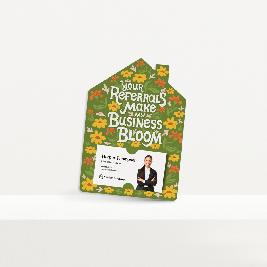 Set of Your Referrals Make My Business Bloom | Spring Mailers | Envelopes Included | M256-M001 Mailer Market Dwellings   