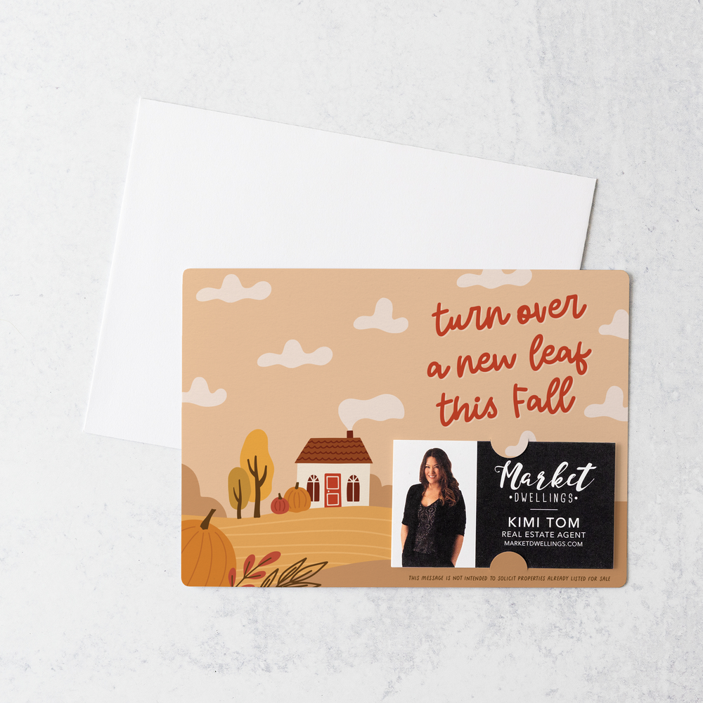 Set of Turn over a new leaf this Fall | Fall Mailers | Envelopes Included | M141-M003 Mailer Market Dwellings   