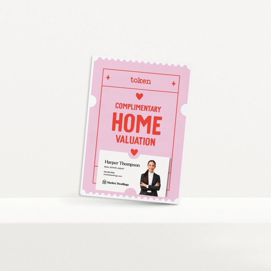 Set of Complimentary Home Valuation Token | Valentine's Day Mailers | Envelopes Included | M18-M007-AB Mailer Market Dwellings   