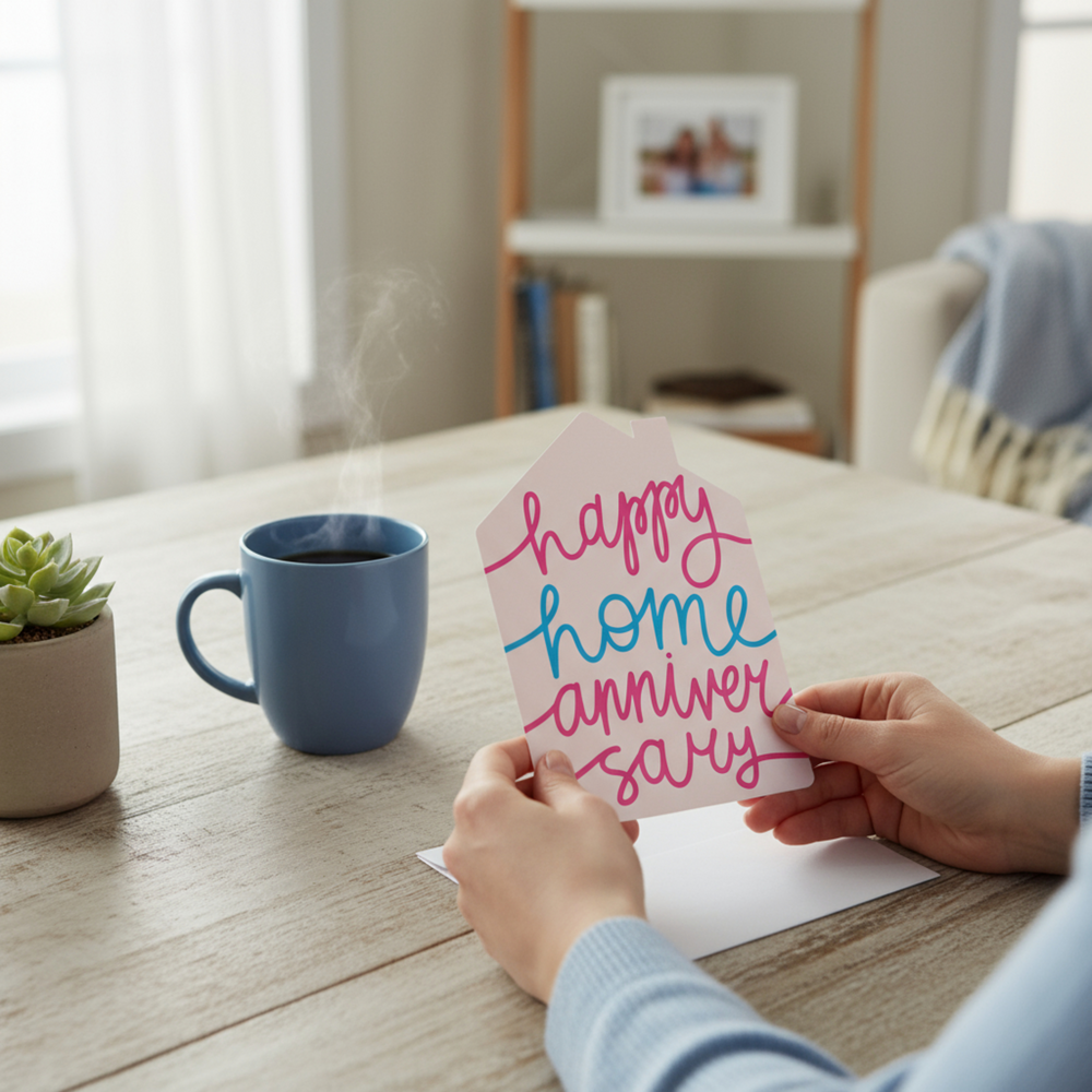 Set of Happy home anniversary | Greeting Cards | Envelopes Included | 166-GC002 Greeting Card Market Dwellings