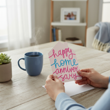 Happy home anniversary | Real Estate & Mortgage Greeting Cards with Envelopes Greeting Card Market Dwellings