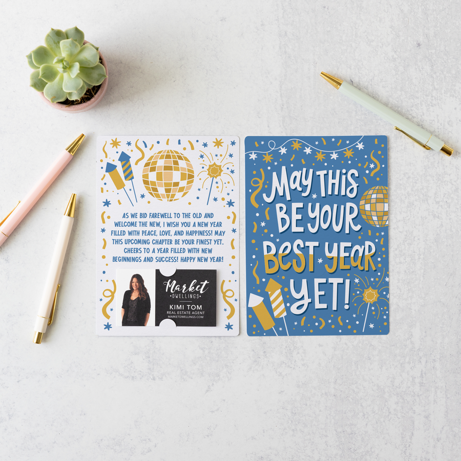 Set of May This Be Your Best Year Yet! | New Year Mailers | Envelopes Included | M16-M007-AB Mailer Market Dwellings COOL BLUE  
