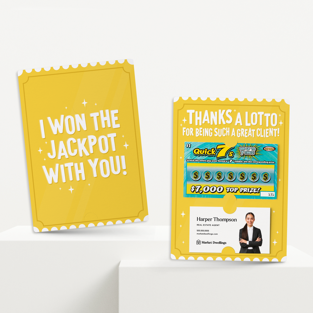 Set of Thanks a Lotto For Being Such a Great Client | Mailers | Envelopes Included | M70-M002 Mailer Market Dwellings   