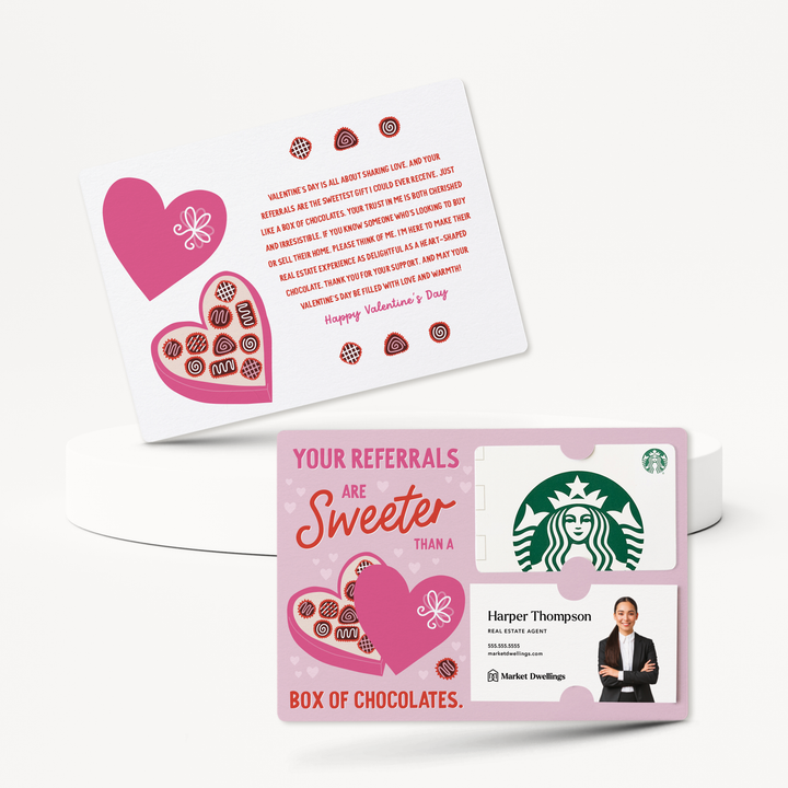 Set of Your Referrals Are Sweeter Than A Box Of Chocolates | Valentine's Day Mailers | Envelopes Included | M191-M008 Mailer Market Dwellings   