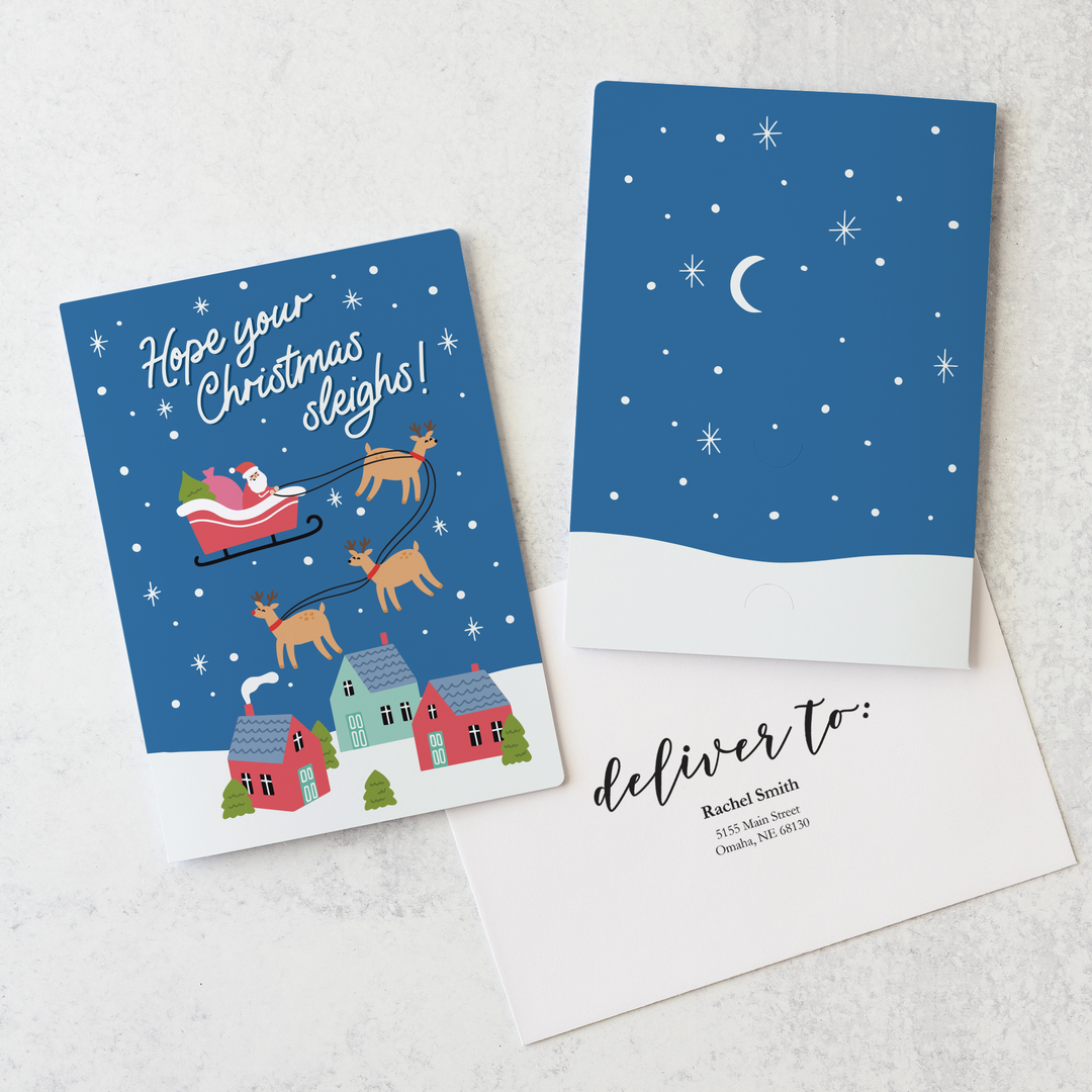 Set of Hope your Christmas Sleighs! | Christmas Greeting Cards | Envelopes Included | 90-GC001