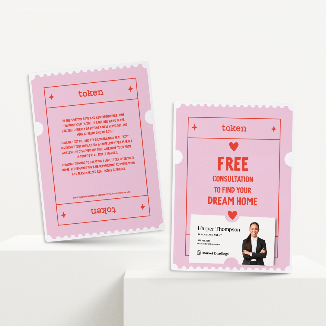 Set of Free Consultation To Find Your Dream Home  | Valentine's Day Mailers | Envelopes Included | M19-M007-AB Mailer Market Dwellings SOFT PINK  