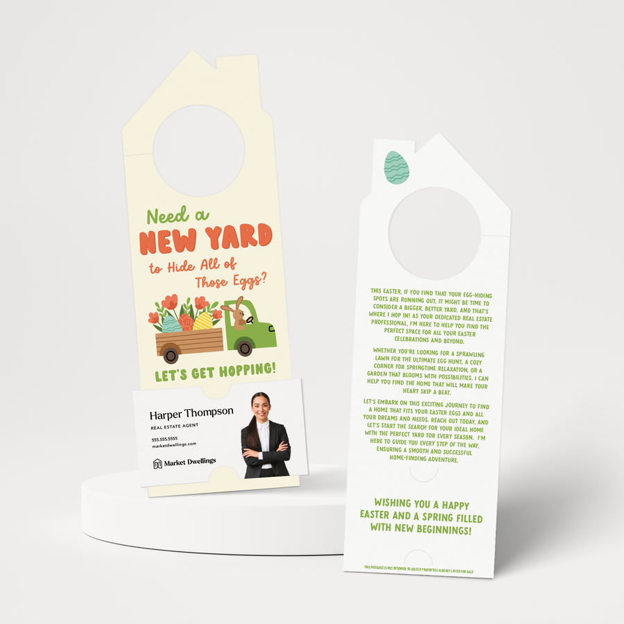 Need A New Yard To Hide All Of Those Eggs? Let’s Get Hopping! | Easter Spring Door Hangers | 349-DH002 Door Hanger Market Dwellings   