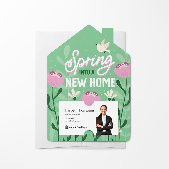 Set of Spring Into A New Home | Spring Mailers | Envelopes Included | M119-M001-AB Mailer Market Dwellings LIGHT OLIVE