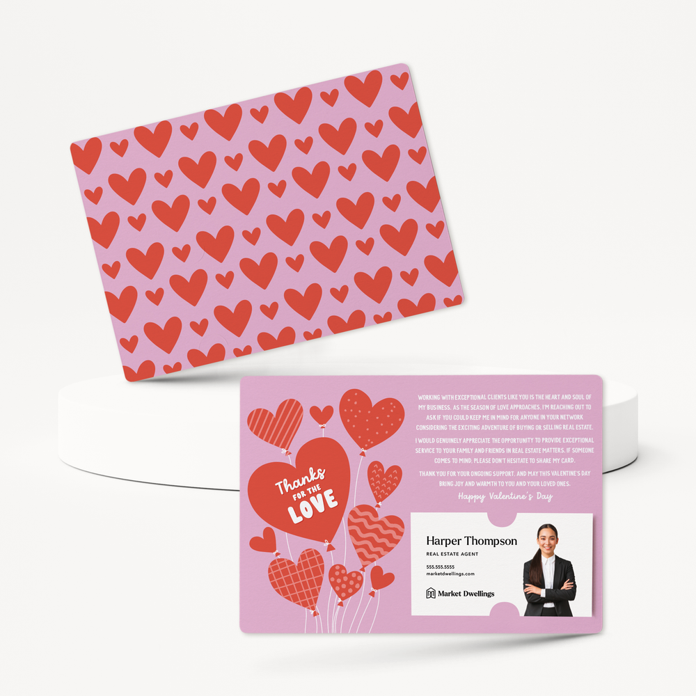 Set of Thanks For The Love | Valentine's Day Mailers | Envelopes Included | M153-M003-AB Mailer Market Dwellings SOFT PINK  