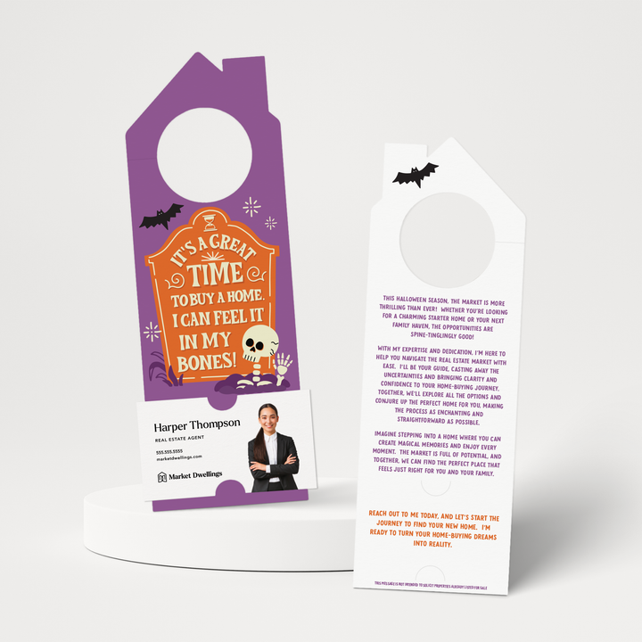 It's A Great Time To Buy A Home. I Can Feel It In My Bones! | Halloween Door Hangers | 367-DH002 Door Hanger Market Dwellings   