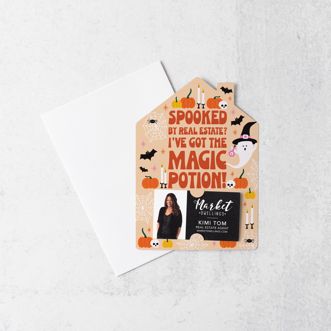Set of Spooked by Real Estate? I've Got the Magic Potion! | Halloween Mailers | Envelopes Included | M224-M001-AB Mailer Market Dwellings   