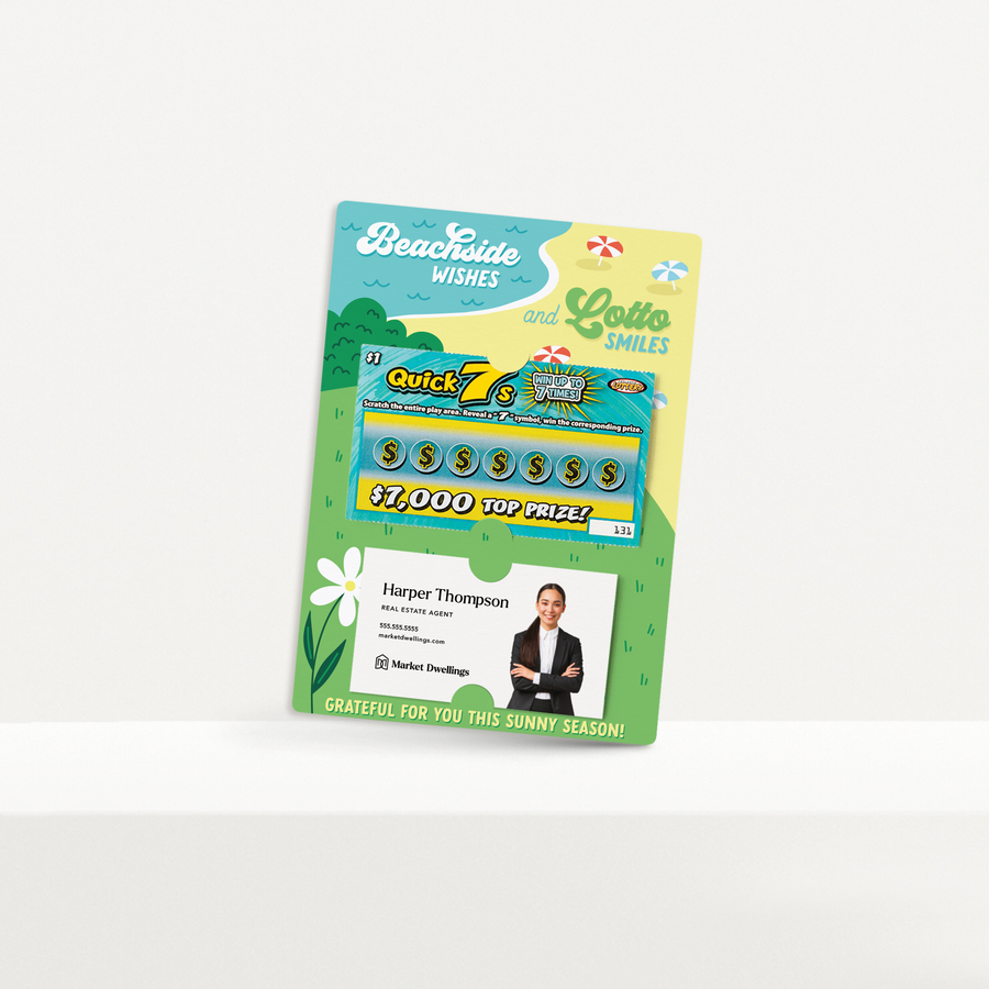 Set of Beachside Wishes and Lotto Smiles | Summer Mailers | Envelopes Included | M69-M002 Mailer Market Dwellings   