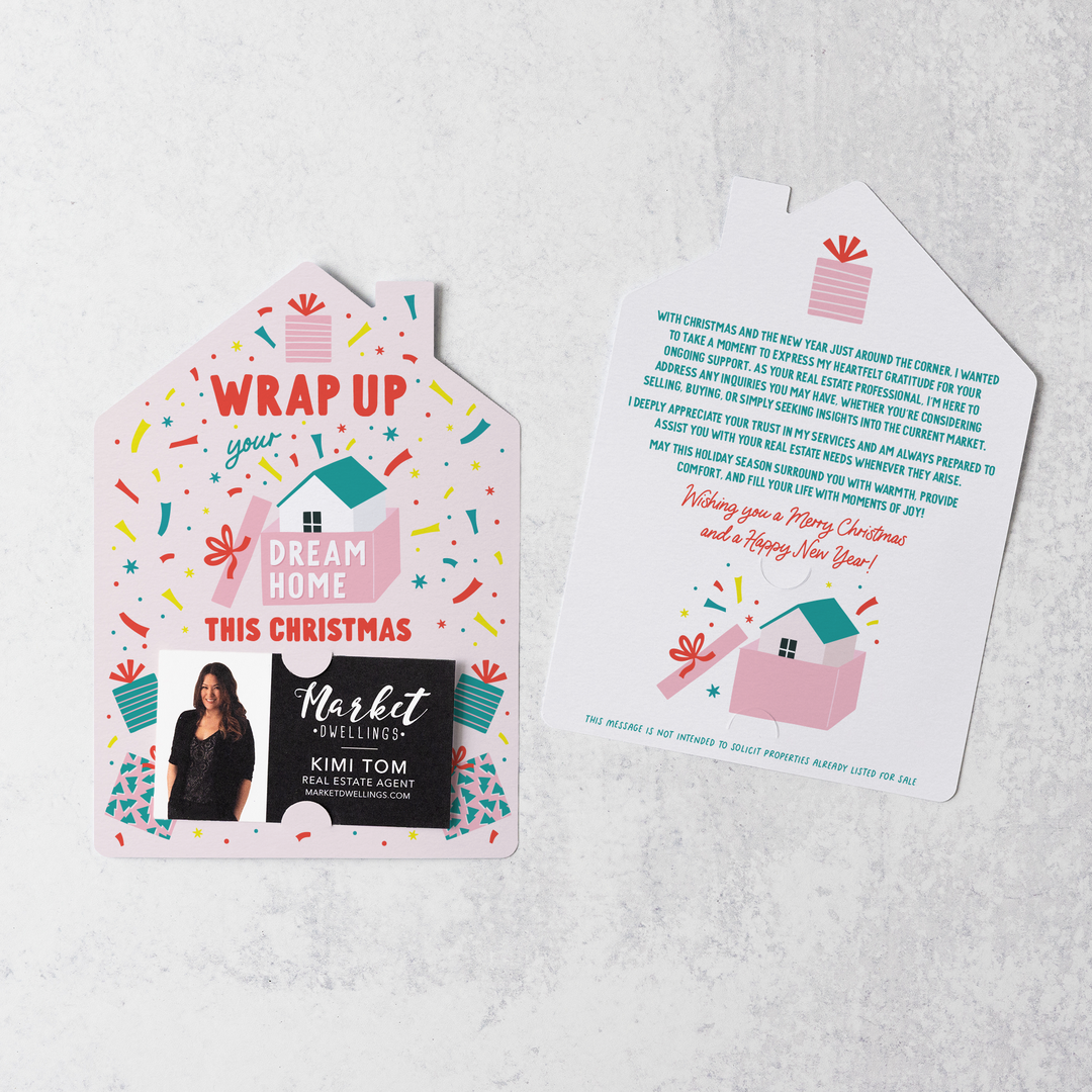 Set of Wrap up Your Dream Home this Christmas | Christmas Mailers | Envelopes Included | M229-M001-AB Mailer Market Dwellings SOFT PINK  