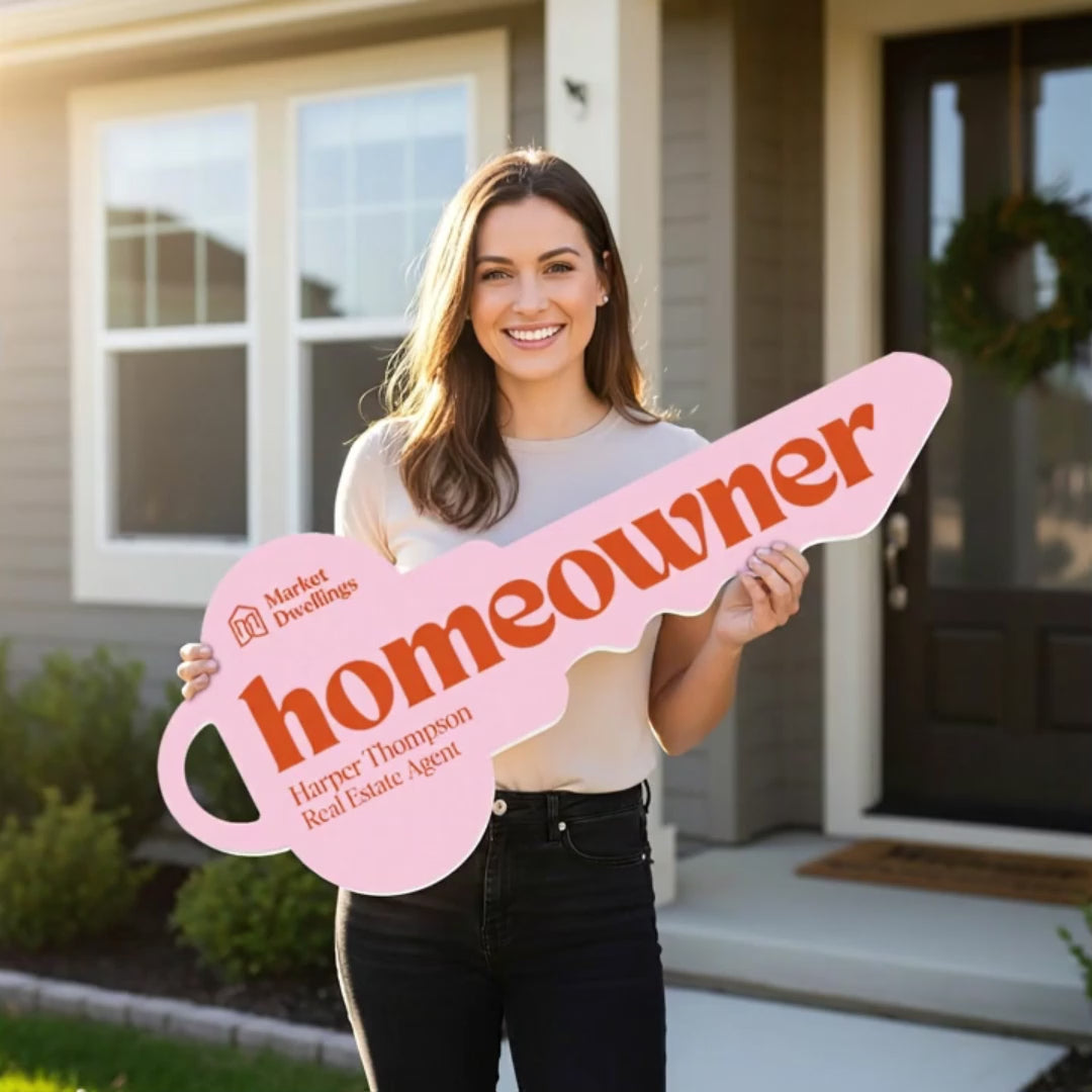 Customizable | Homeowner Sign | Photo Prop | PS002-1 Key Sign Market Dwellings