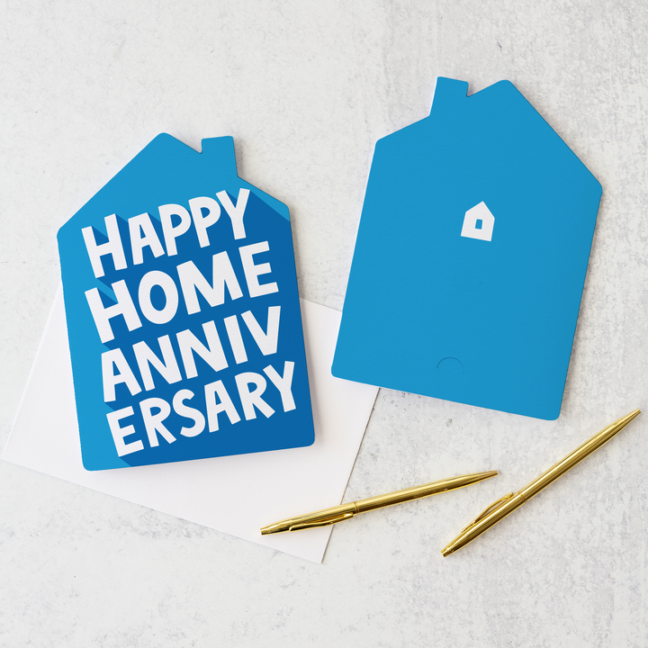 Set of Happy Home Anniversary | Greeting Cards | Envelopes Included | 173-GC002-AB Greeting Card Market Dwellings BRIGHT BLUE  