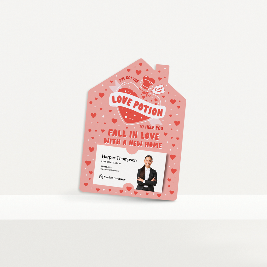 Set of I’ve Got The Love Potion To Help You Fall In Love With A New Home | Valentine's Day Mailers | Envelopes Included | M248-M001 Mailer Market Dwellings   