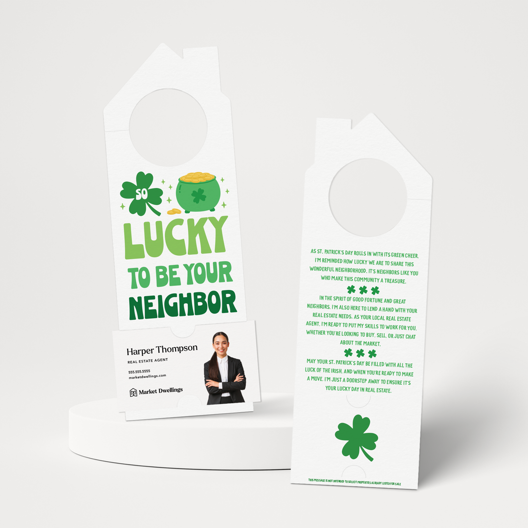 So Lucky To Be Your Neighbor | St. Patrick's Day Door Hangers | 334-DH002 Door Hanger Market Dwellings   