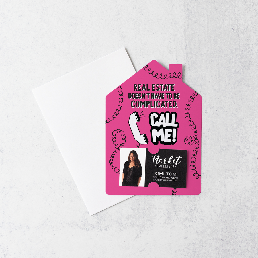 Set of Real estate doesn't have to be complicated. Call me! | Real Estate Mailers | Envelopes Included | M218-M001-AB Mailer Market Dwellings   