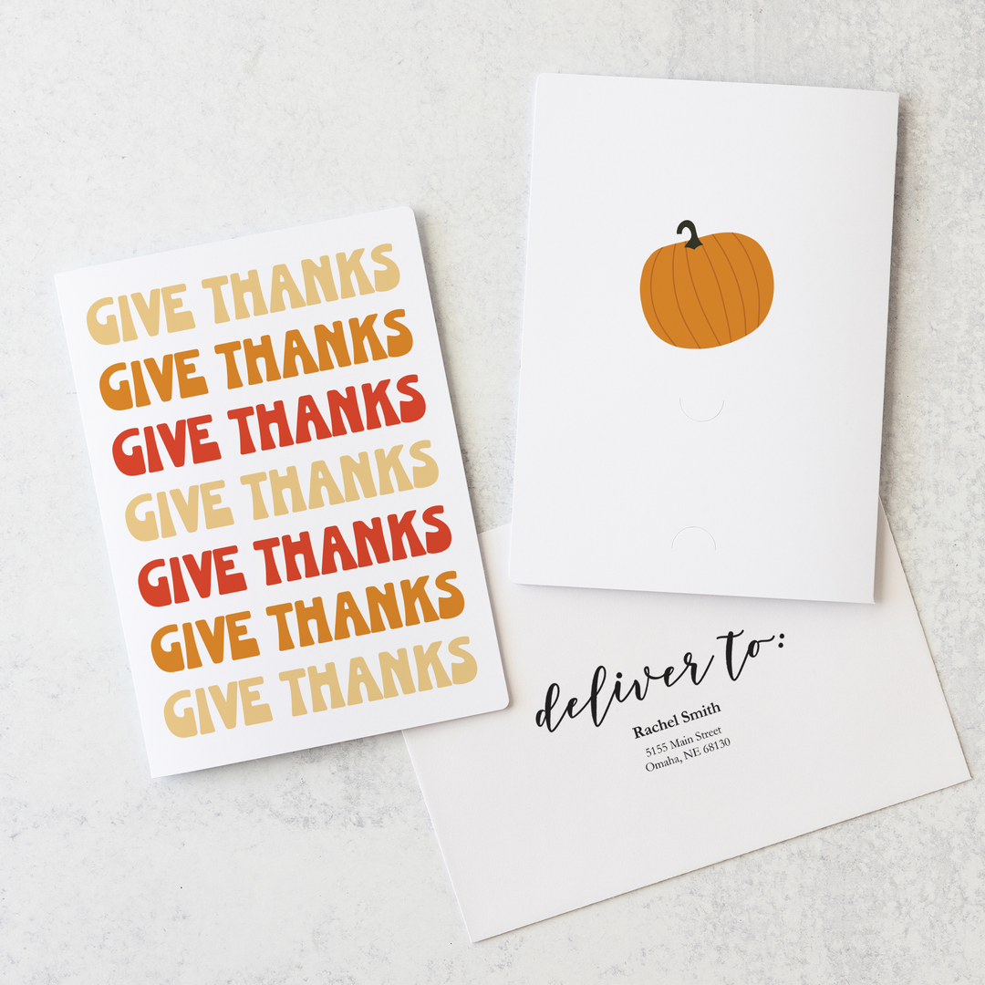 Set of Give Thanks | Thanksgiving Greeting Cards | Envelopes Included | 79-GC001