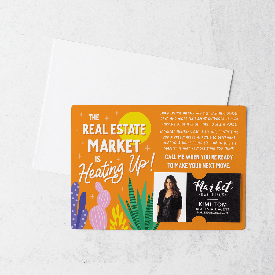 Set of The Real Estate Market Is Heating Up! | Summer Mailers | Envelopes Included | M131-M003 - Market Dwellings