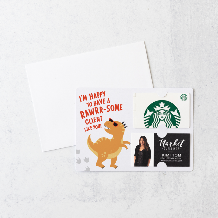 Set of I’m Happy to Have a RAWRR-some Client Like You! | Mailers | Envelopes Included | M185-M008-AB Mailer Market Dwellings   